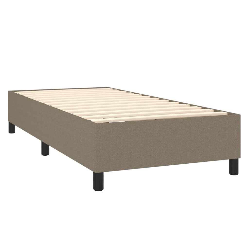 vidaXL Κρεβάτι Boxspring με Στρώμα & LED Taupe 80x200 εκ. Υφασμάτινο
