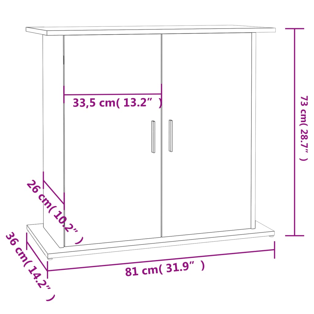 vidaXL Βάση Ενυδρείου Γκρι από Σκυρόδεμα 81 x 36 x 73 εκ. από Τεχνητό Ξύλο
