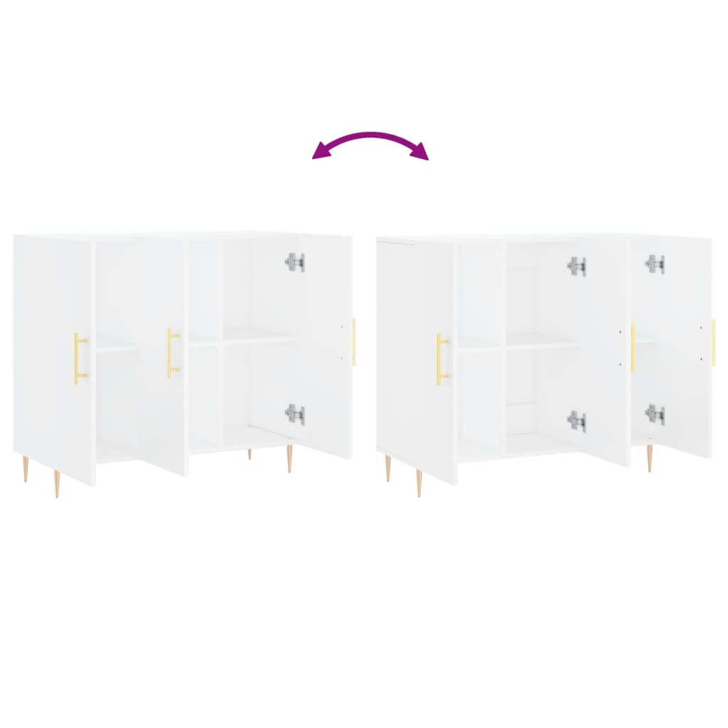 vidaXL Μπουφές Λευκός 90 x 34 x 80 εκ. από Επεξεργασμένο Ξύλο