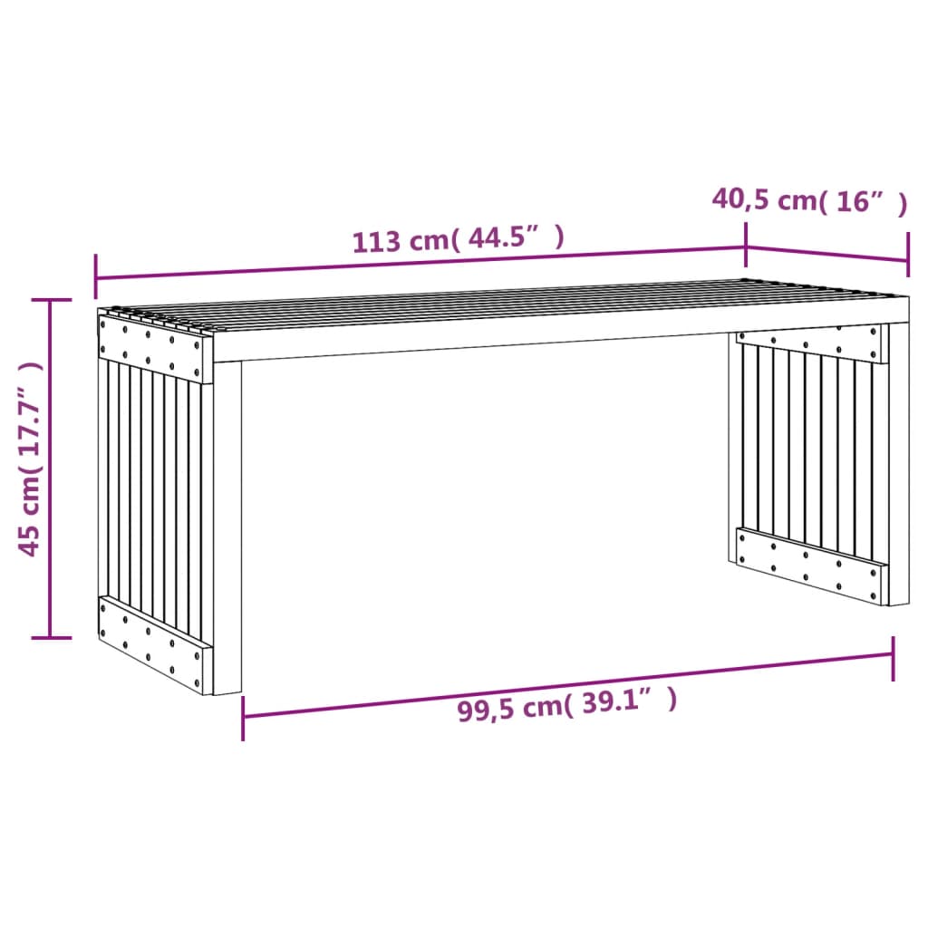 vidaXL Παγκάκι Κήπου Επεκτάσιμο 212,5x40,5x45 εκ. Μασίφ Ψευδοτσούγκα