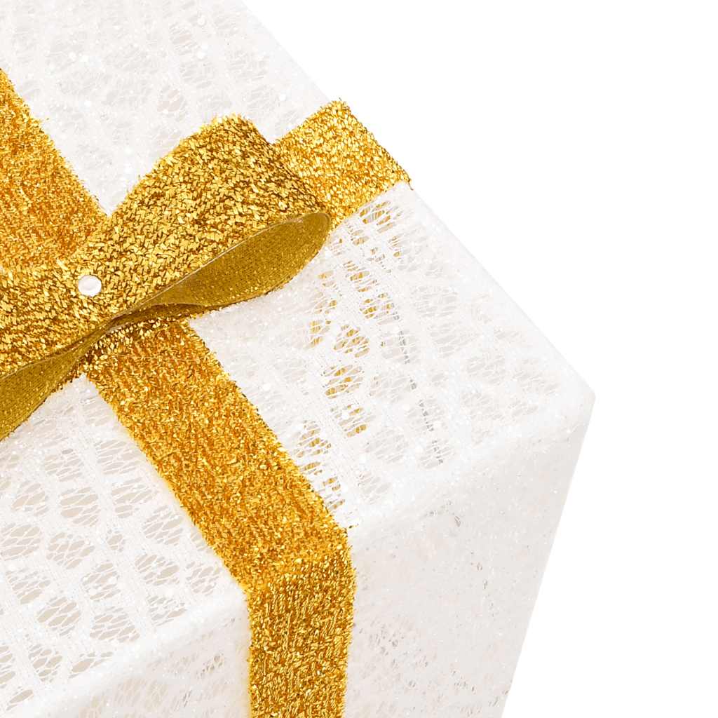 vidaXL Κουτιά Χριστουγεννιάτικα Φωτισμένα 3 Τεμ. 64 LED Θερμό Λευκό