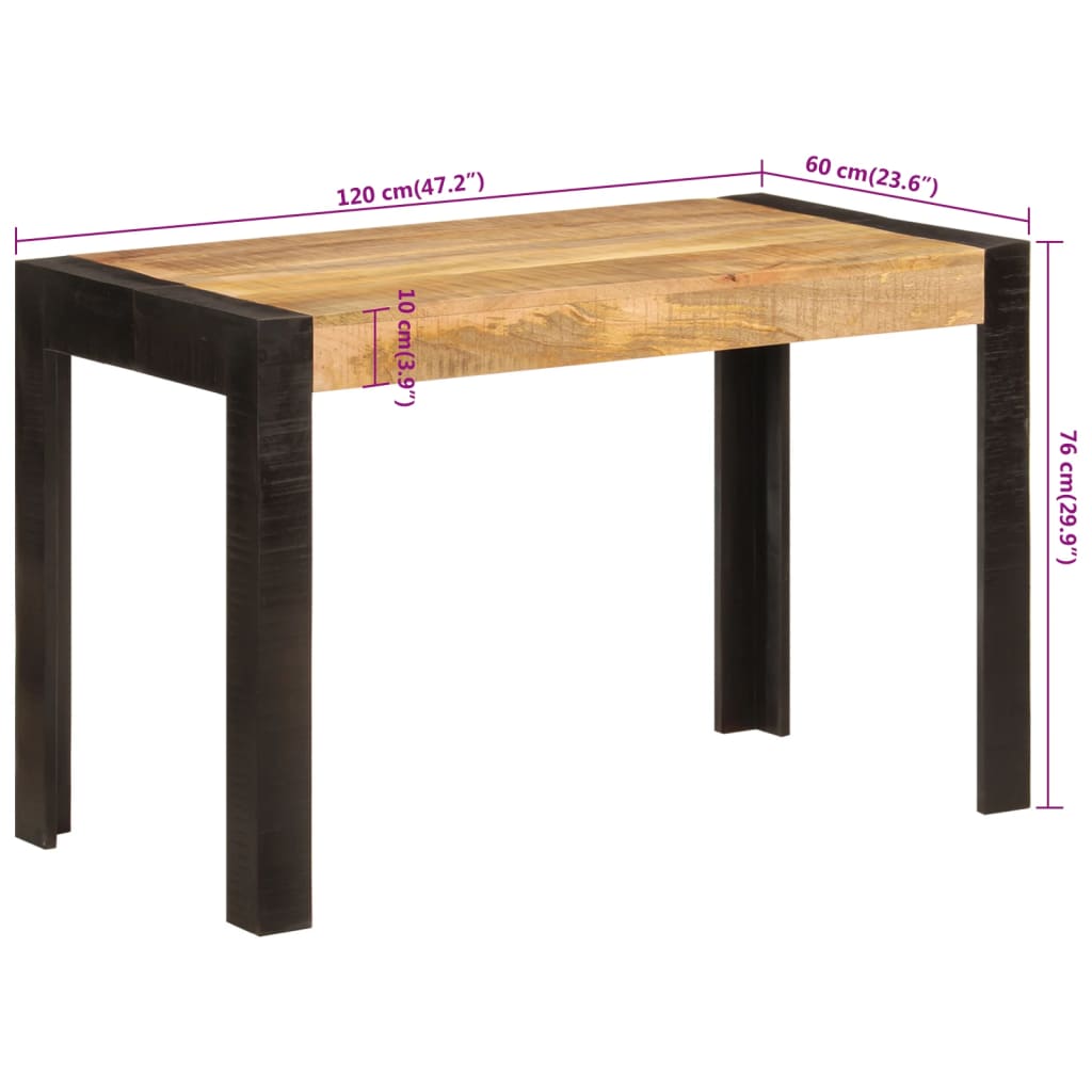 vidaXL Τραπεζαρία 120 x 60 x 76 εκ. από Μασίφ Ξύλο Μάνγκο