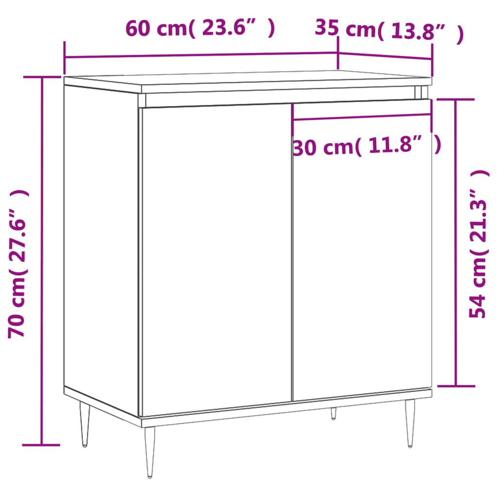 vidaXL Συρταριέρα Sonoma Δρυς 60x35x70 εκ. Επεξεργασμένο Ξύλο