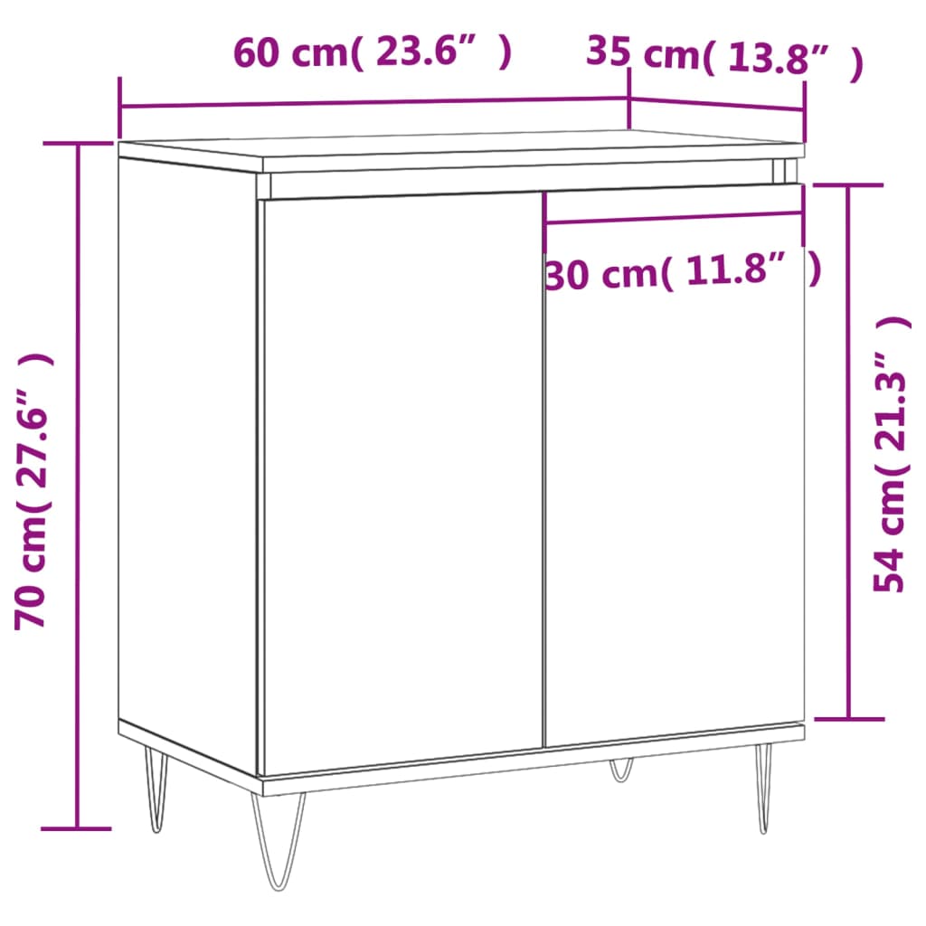 vidaXL Ντουλάπι Καπνιστή Δρυς 60x35x70 εκ. από Επεξεργασμένο Ξύλο