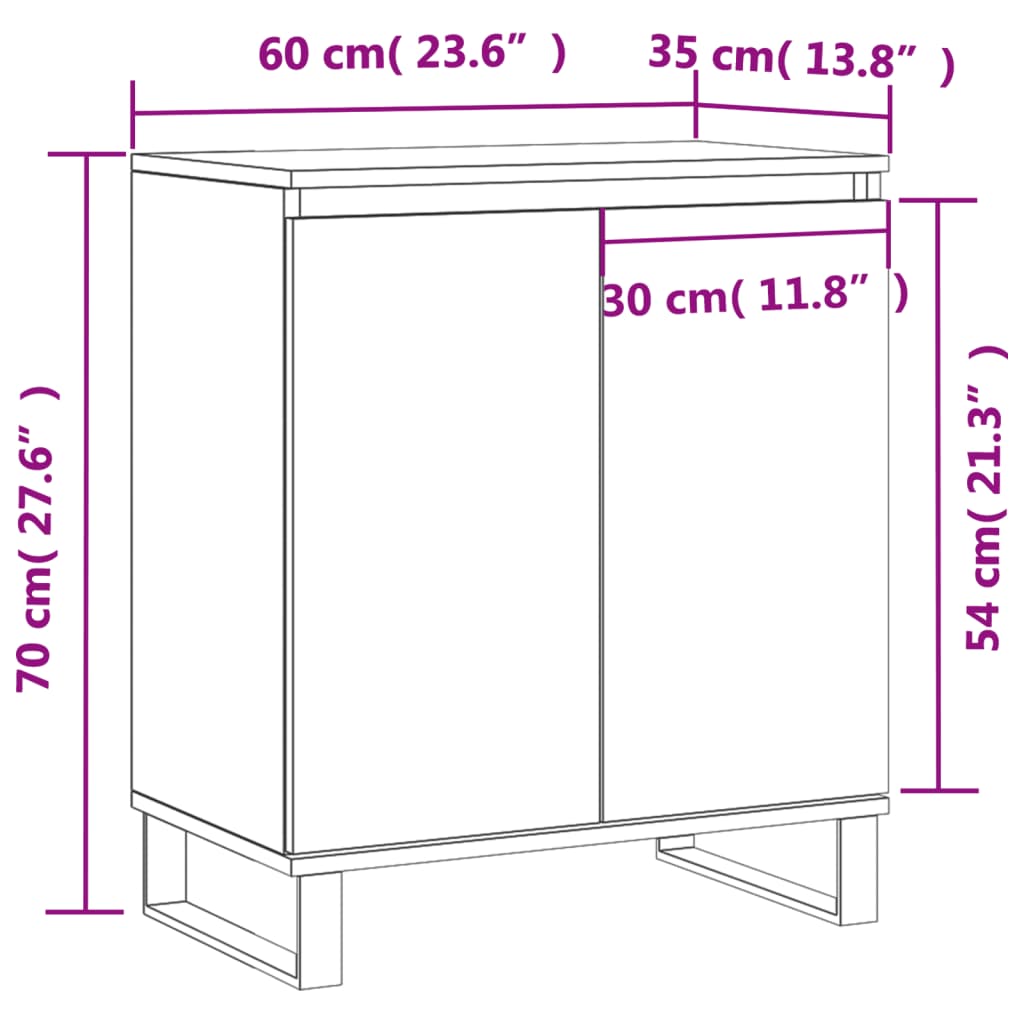 vidaXL Ντουλάπι Καπνιστή Δρυς 60x35x70 εκ. από Επεξεργασμένο Ξύλο