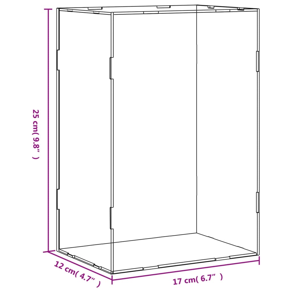 vidaXL Κουτί Βιτρίνας Διαφανές Ακρυλικό 17x12x25 εκ.