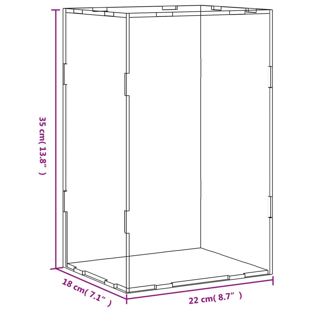 vidaXL Κουτί Βιτρίνα Διάφανο 22 x 18 x 35 εκ. Ακρυλικό