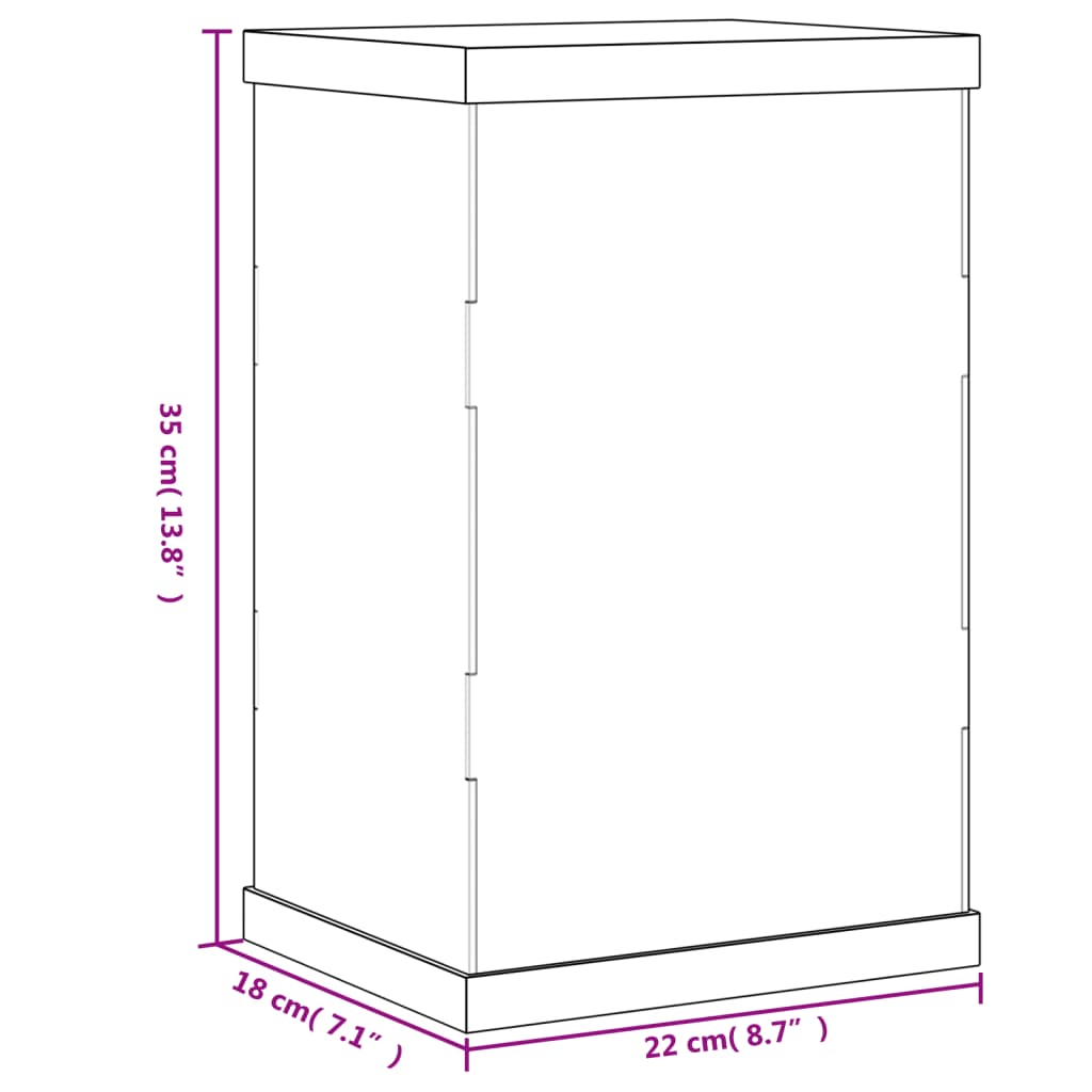 vidaXL Κουτί Βιτρίνα Διάφανο 22 x 18 x 35 εκ. Ακρυλικό