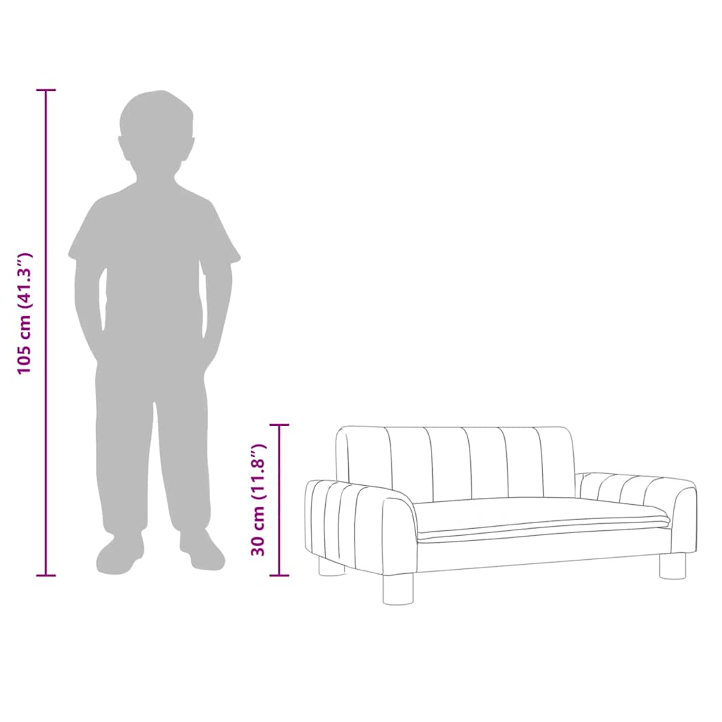 vidaXL Καναπές Παιδικός Γκρι 70 x 45 x 30 εκ. από Συνθετικό Δέρμα