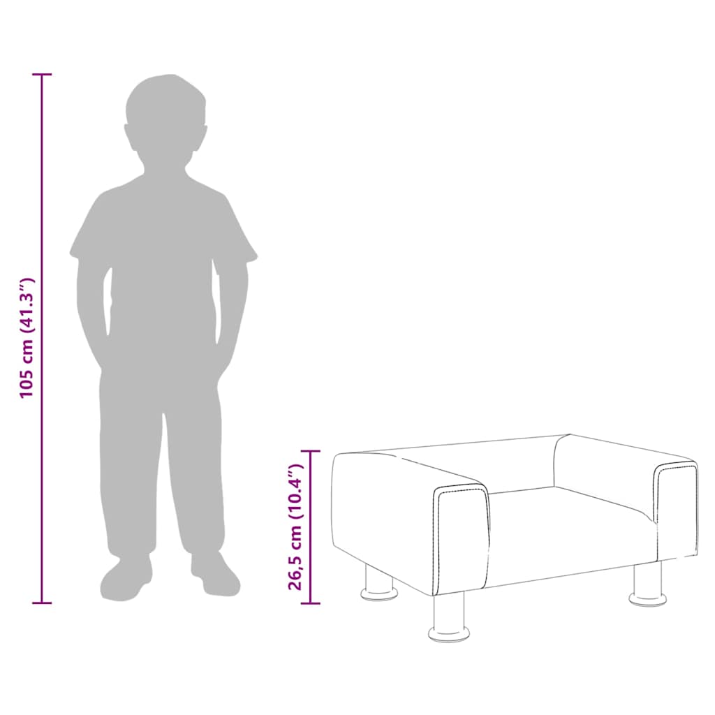 vidaXL Καναπές Παιδικός Μπλε 50x40x26,5 εκ. από Βελούδο