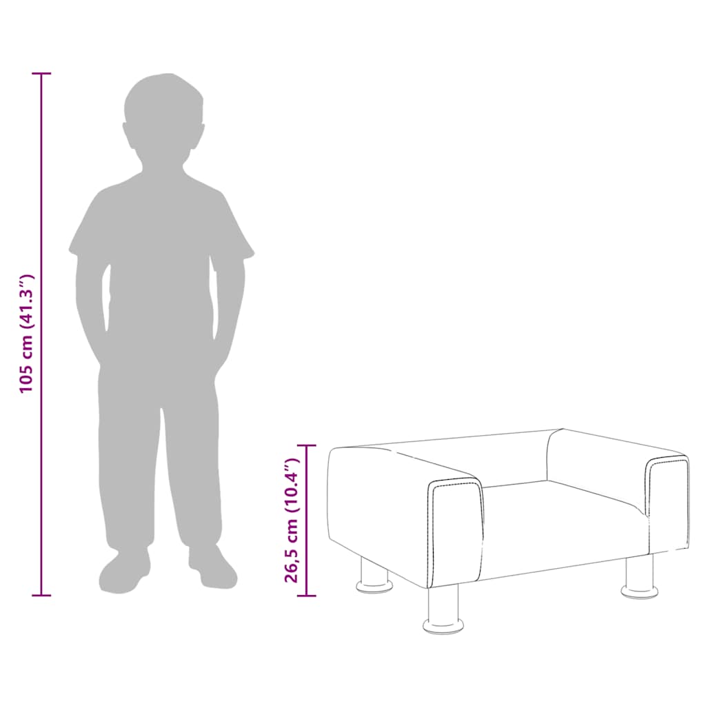 vidaXL Καναπές Παιδικός Ροζ 50 x 40 x 26,5 εκ. από Βελούδο