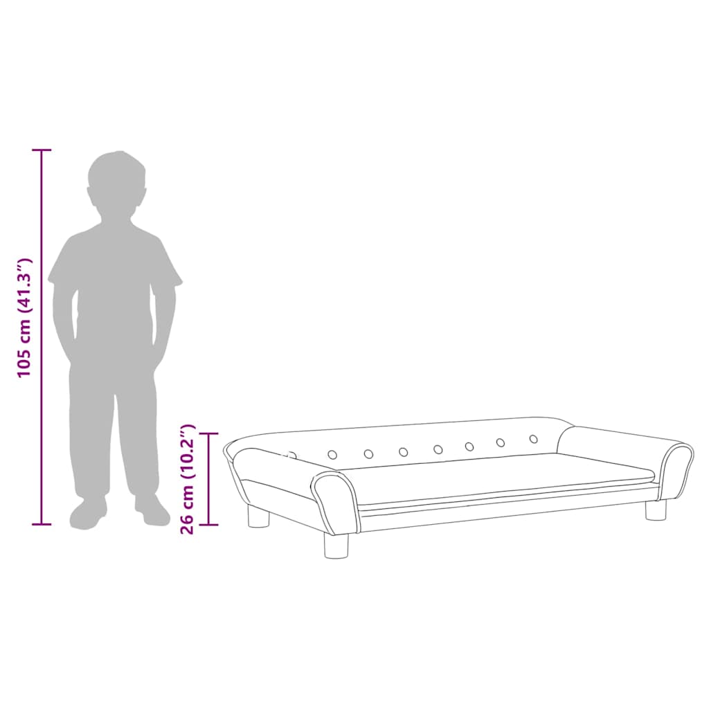 vidaXL Καναπές Παιδικός Μπλε 100 x 50 x 26 εκ. από Βελούδο
