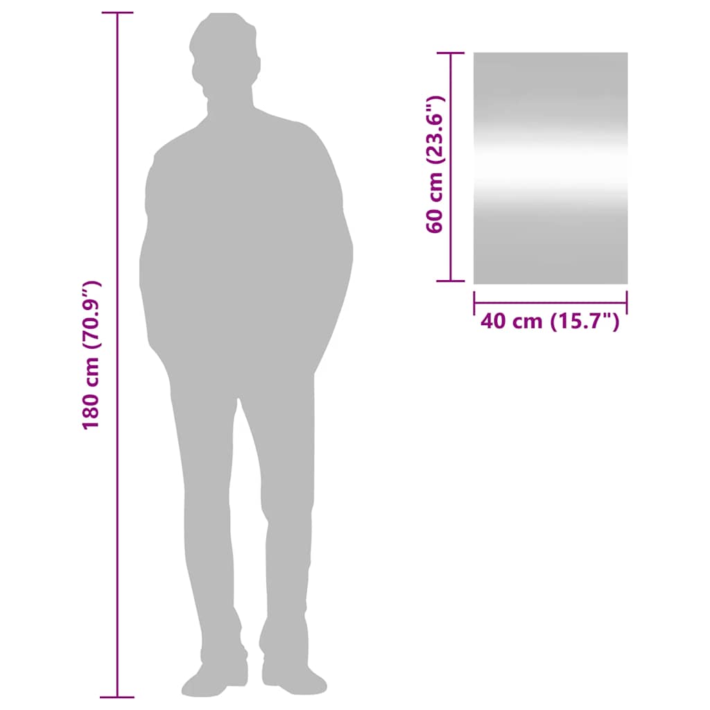 vidaXL Καθρέφτης Επιτοίχιος Ορθογώνιος 40 x 60 εκ.