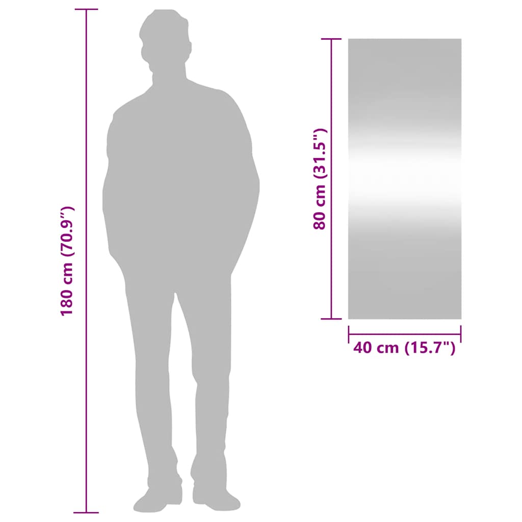 vidaXL Καθρέφτης Επιτοίχιος Ορθογώνιος 40 x 100 εκ.