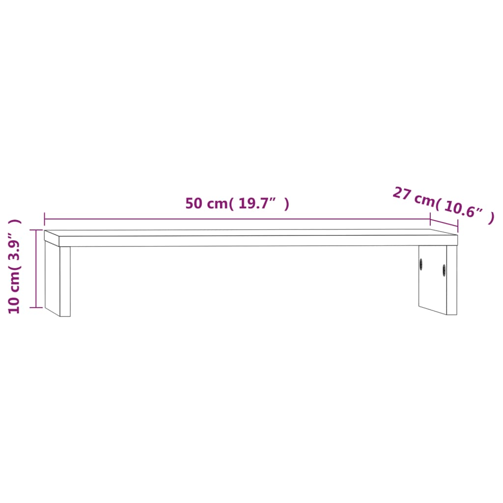 vidaXL Βάση Οθόνης 50 x 27 x 10 εκ. από Μασίφ Ξύλο Πεύκου