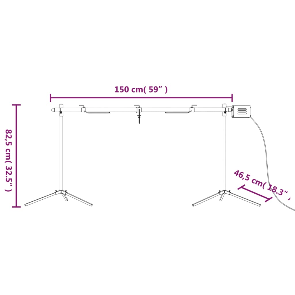 vidaXL Ψησταριά Αυτόματη με Μοτέρ 150x46,5x82,5 εκ. Ανοξείδωτο Ατσάλι