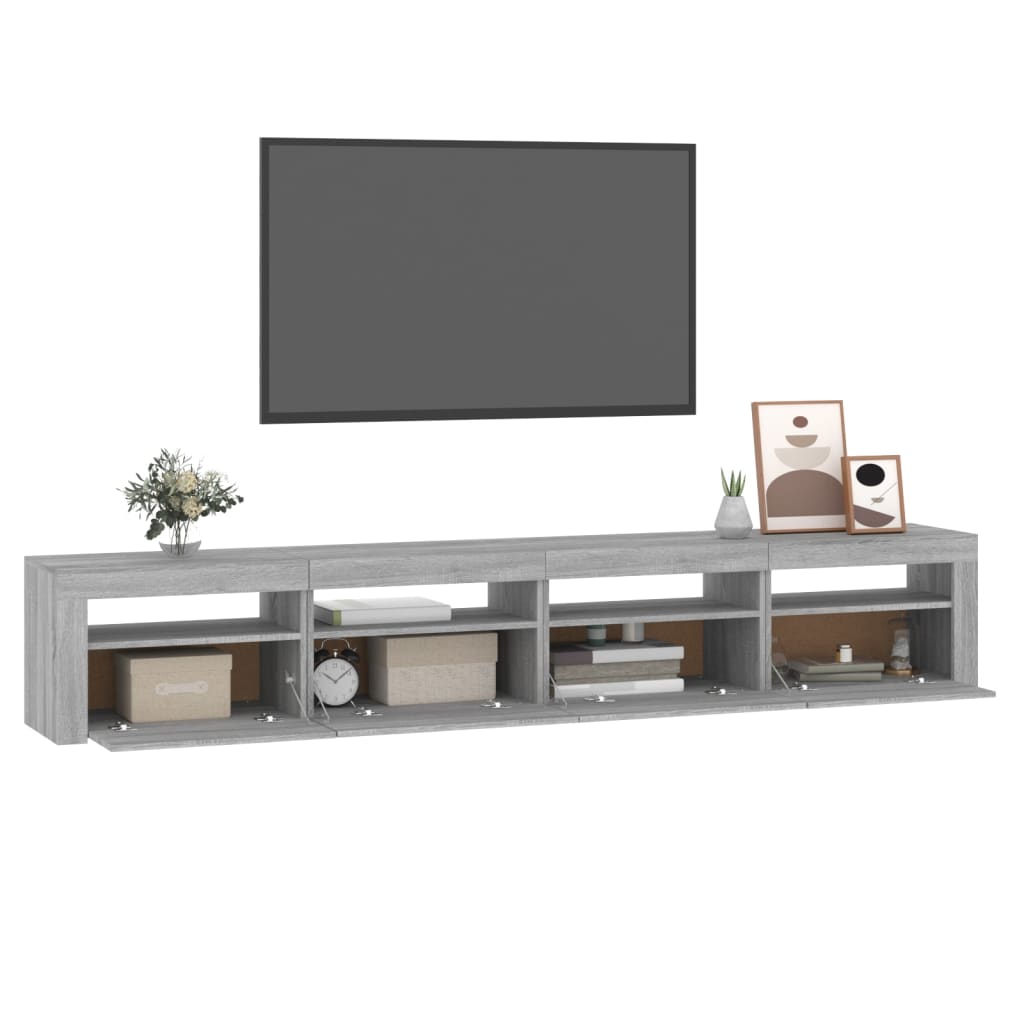 vidaXL Έπιπλο Τηλεόρασης με LED Γκρι Sonoma 240x35x40 εκ.