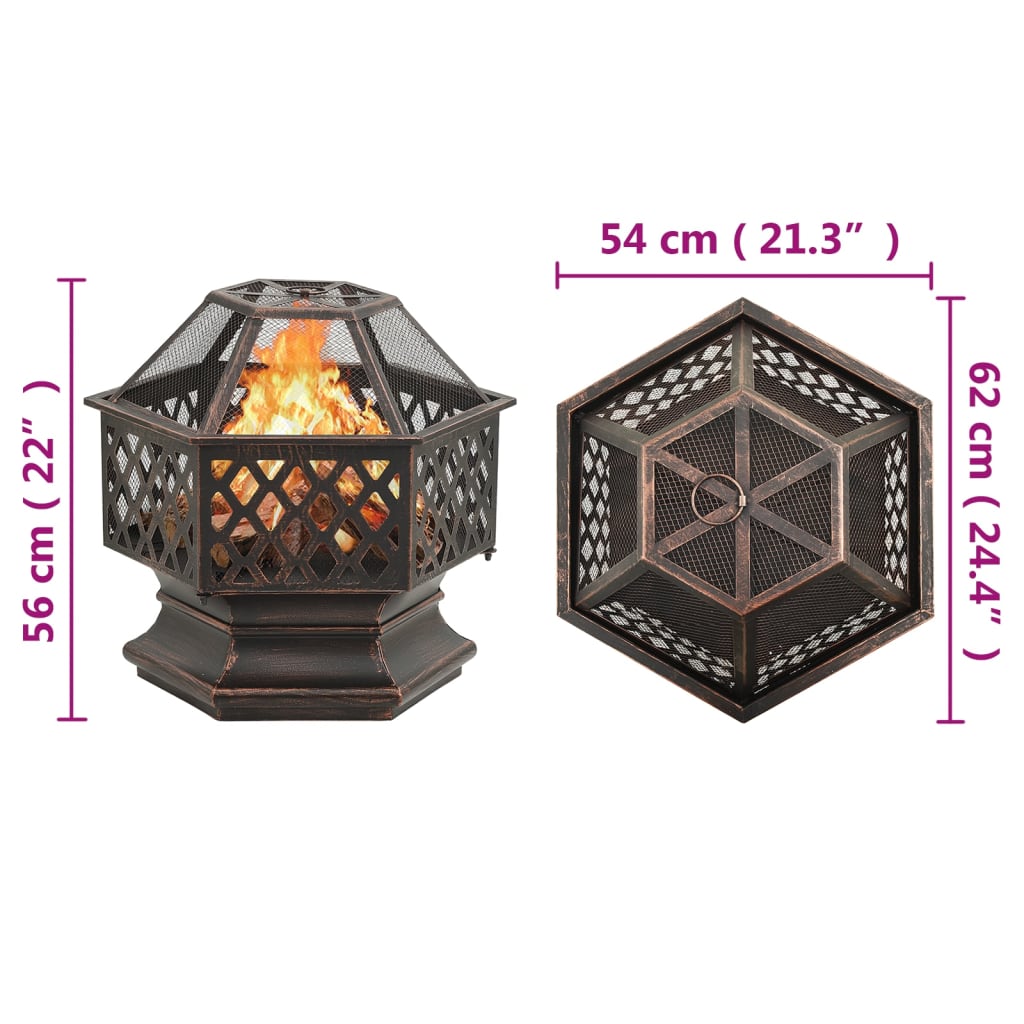 vidaXL Τζάκι Εξωτερ. Χώρου με Τσιμπίδα 62x54x56 εκ. XXL Ατσάλινο