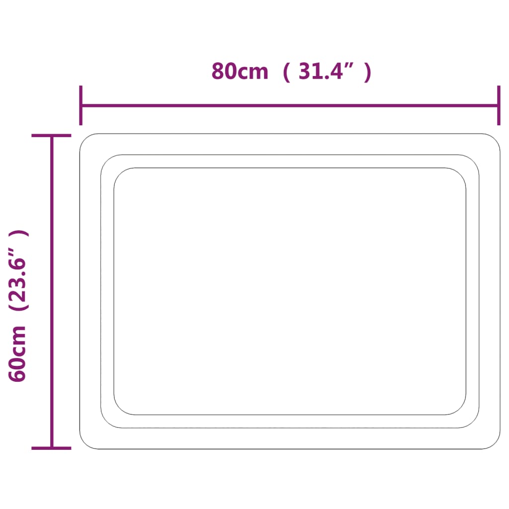 vidaXL Καθρέφτης Μπάνιου με LED 60x80 εκ.