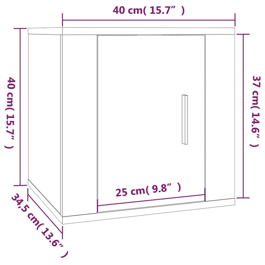 vidaXL Έπιπλα Τηλεόρασης Επιτοίχια Sonoma Δρυς 40x34,5x40εκ