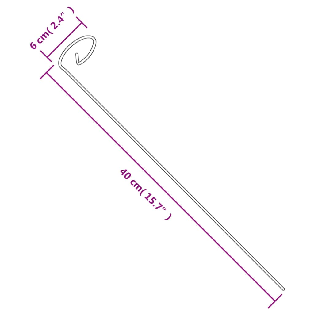 vidaXL Πάσσαλοι Φυτών Κήπου 20 τεμ. Σκ. Πράσινοι 40 εκ. από Ατσάλι