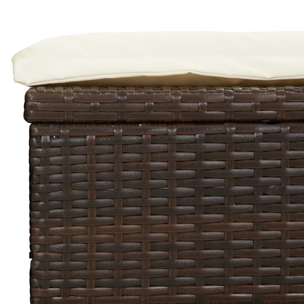 vidaXL Ξαπλώστρα 2 Ατόμων Στρογγ. Οροφή Καφέ 211x112x140εκ Συνθ. Ρατάν