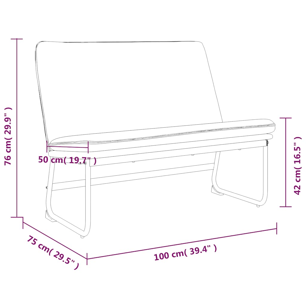 vidaXL Πάγκος Μαύρος 100x75x76 εκ. Υφασμάτινη