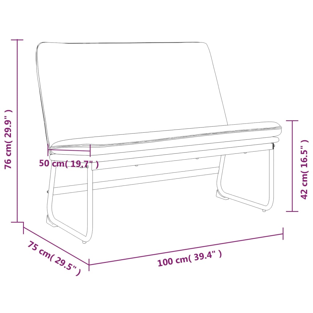 vidaXL Πάγκος Μπλε 100x75x76 εκ. Υφασμάτινη