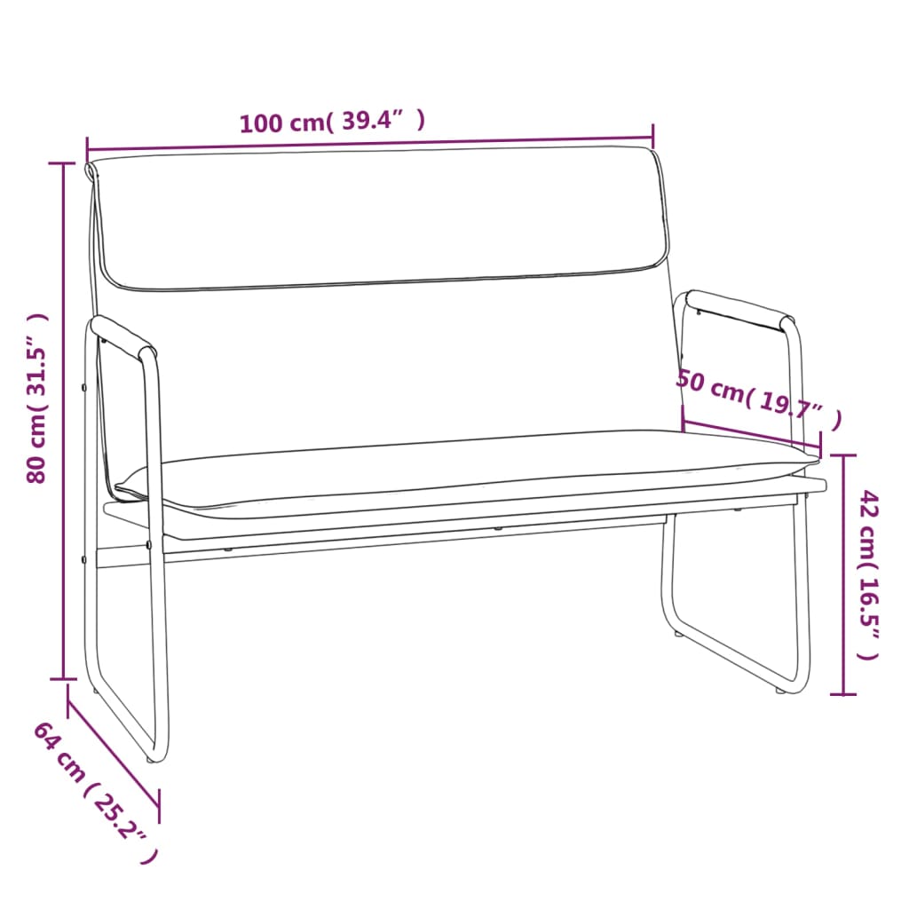 vidaXL Πάγκος Taupe 100 x 64 x 80 εκ. Υφασμάτινος