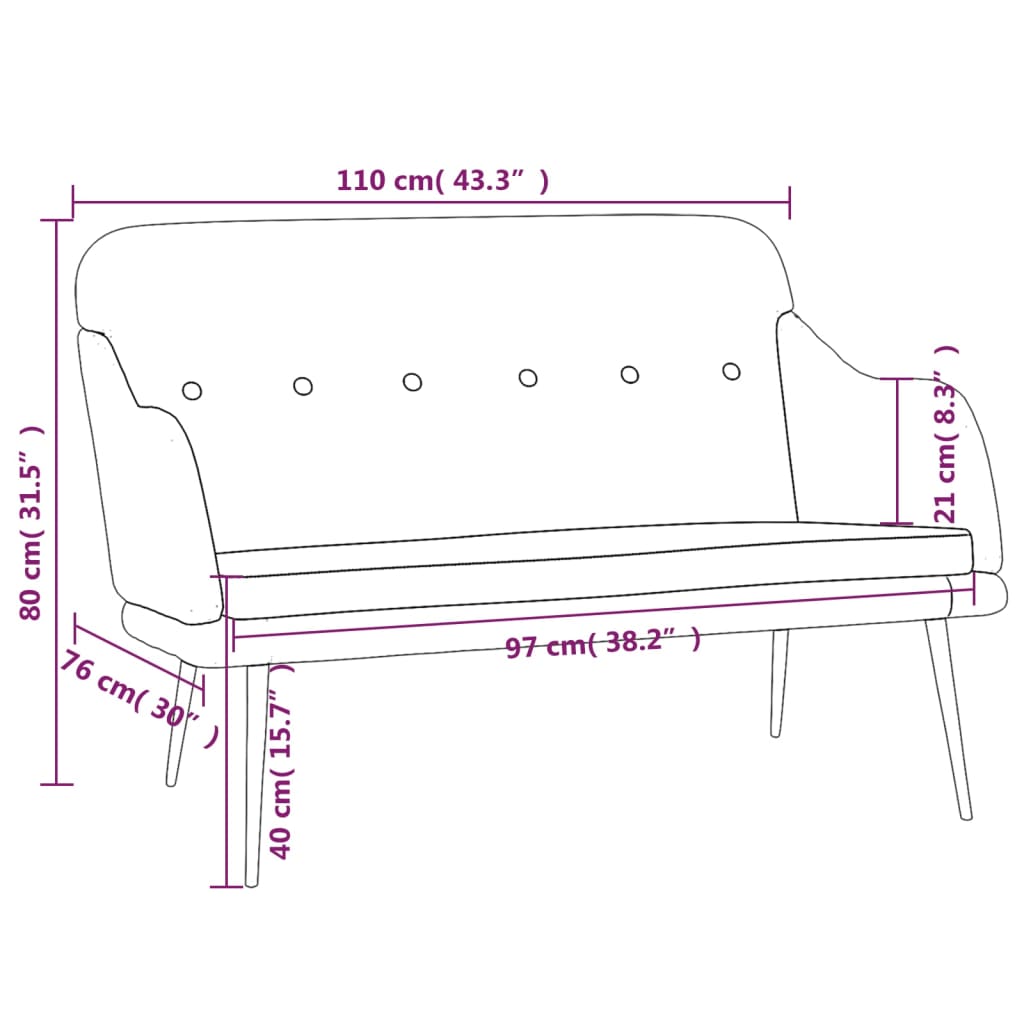 vidaXL Πάγκος Μπλε 110x76x80 εκ. Υφασμάτινος