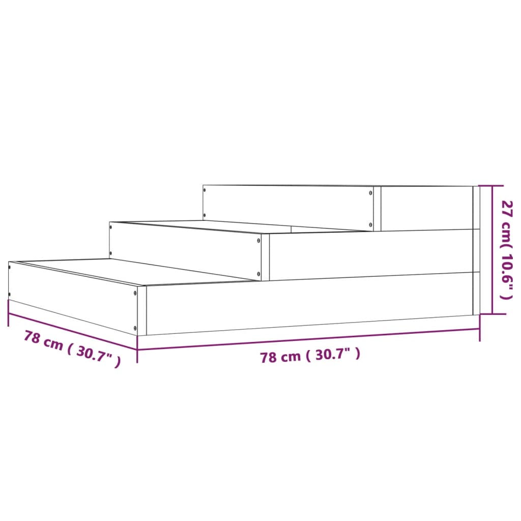 vidaXL Ζαρντινιέρα 78 x 78 x 27 εκ. από Μασίφ Ξύλο Ψευδοτσούγκας