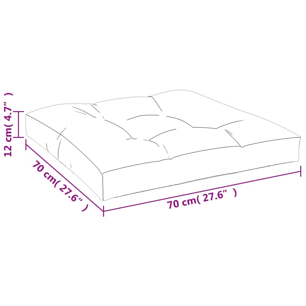 vidaXL Μαξιλάρι Καναπέ Παλέτας Μπορντό 70 x 70 x 12 εκ.