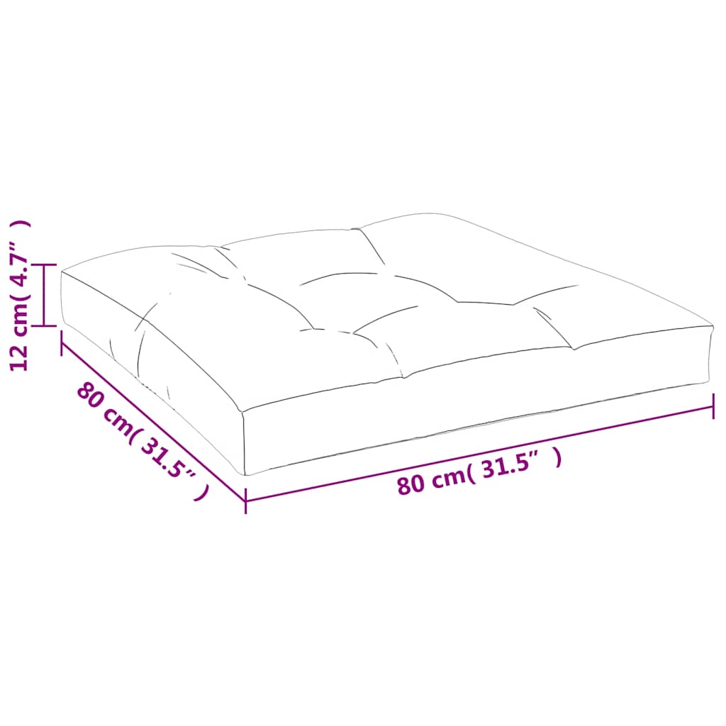vidaXL Μαξιλάρι Παλέτας Μπλε & Λευκό Ριγέ 80 x 80 x 12 εκ. Υφασμάτινο