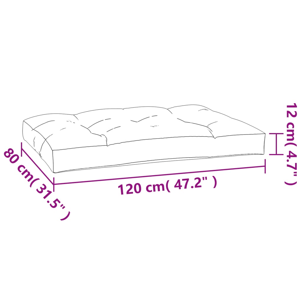 vidaXL Μαξιλάρι Παλέτας Ροζ 120 x 80 x 12 εκ. Υφασμάτινο