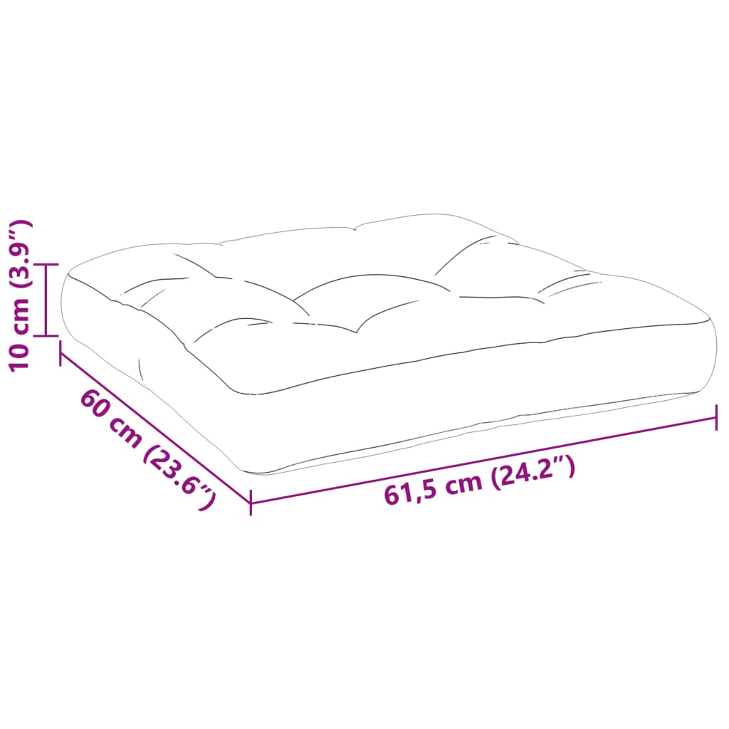 vidaXL Μαξιλάρι Παλέτας Γκρι Καρό Υφασμάτινο