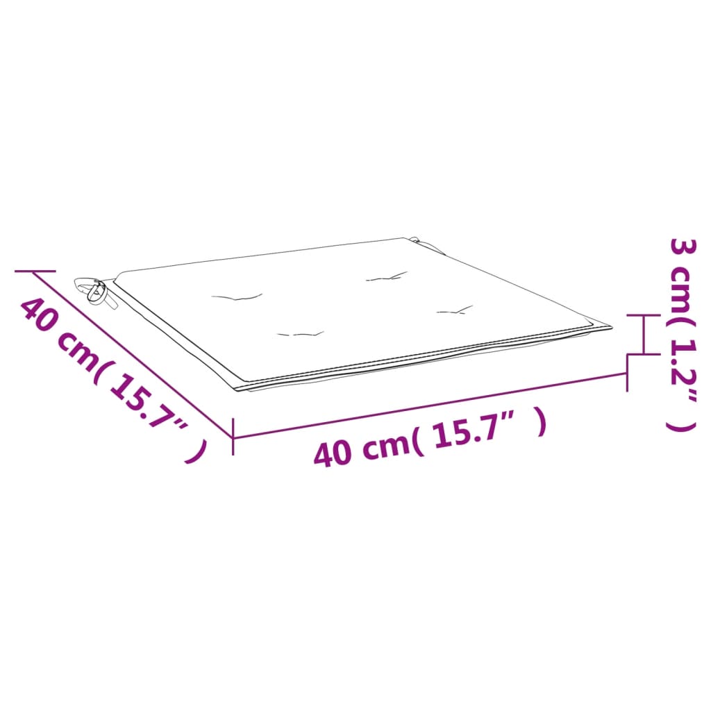 vidaXL Μαξιλάρια Καρέκλας 2 τεμ. Σχέδιο Φύλλων 40x40x4 εκ. Υφασμάτινα