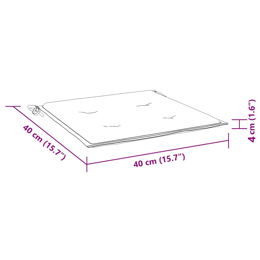 vidaXL Μαξιλάρια Καρέκλας 4 τεμ. Τιρκουάζ 40x40x4 εκ. Υφασμάτινα