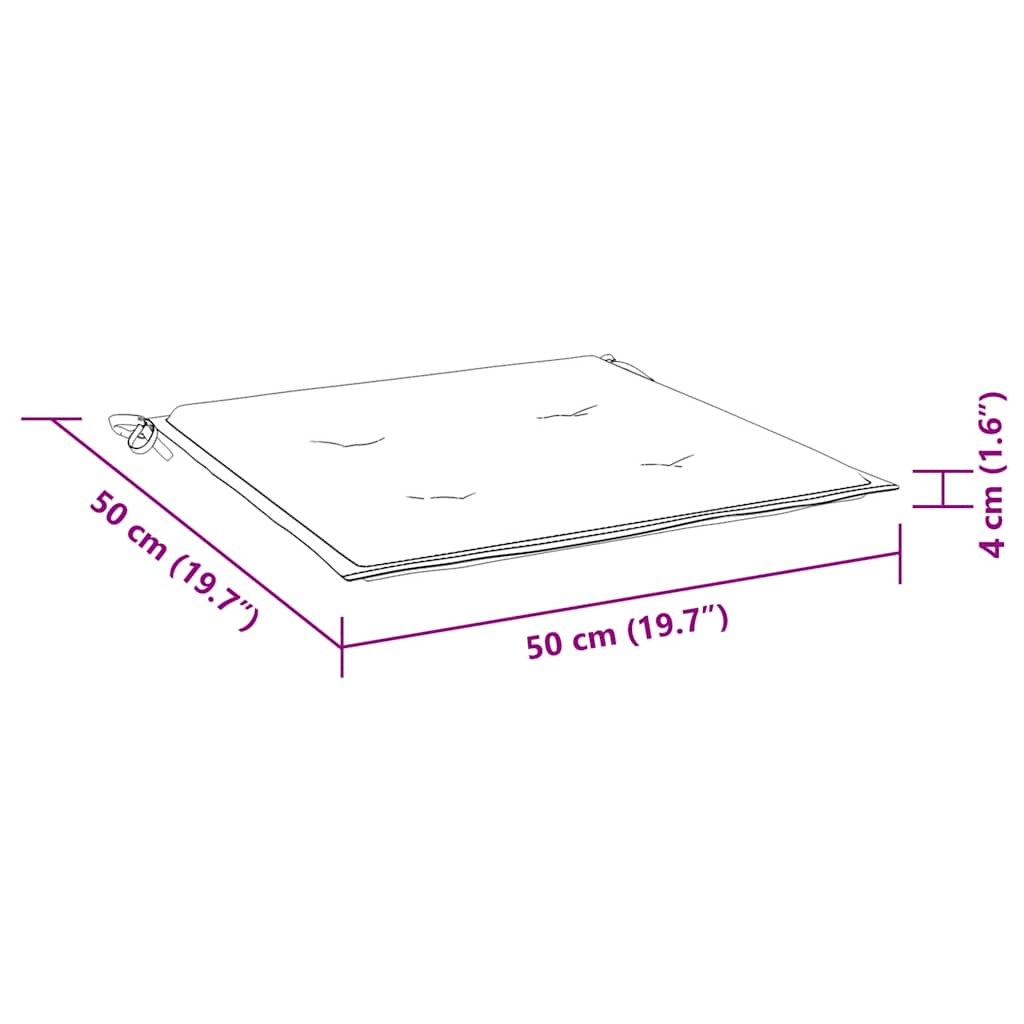 vidaXL Μαξιλάρια Καρέκλας 2 τεμ. Μπλε/Λευκό Ριγέ 50x50x4 εκ Υφασμάτινα