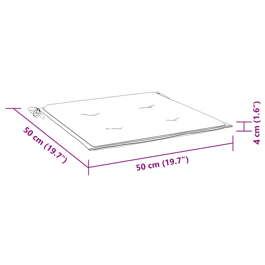 vidaXL Μαξιλάρια Καρέκλας Κήπου 4 τεμ. Τιρκουάζ 50x50x4 εκ. Υφασμάτινα