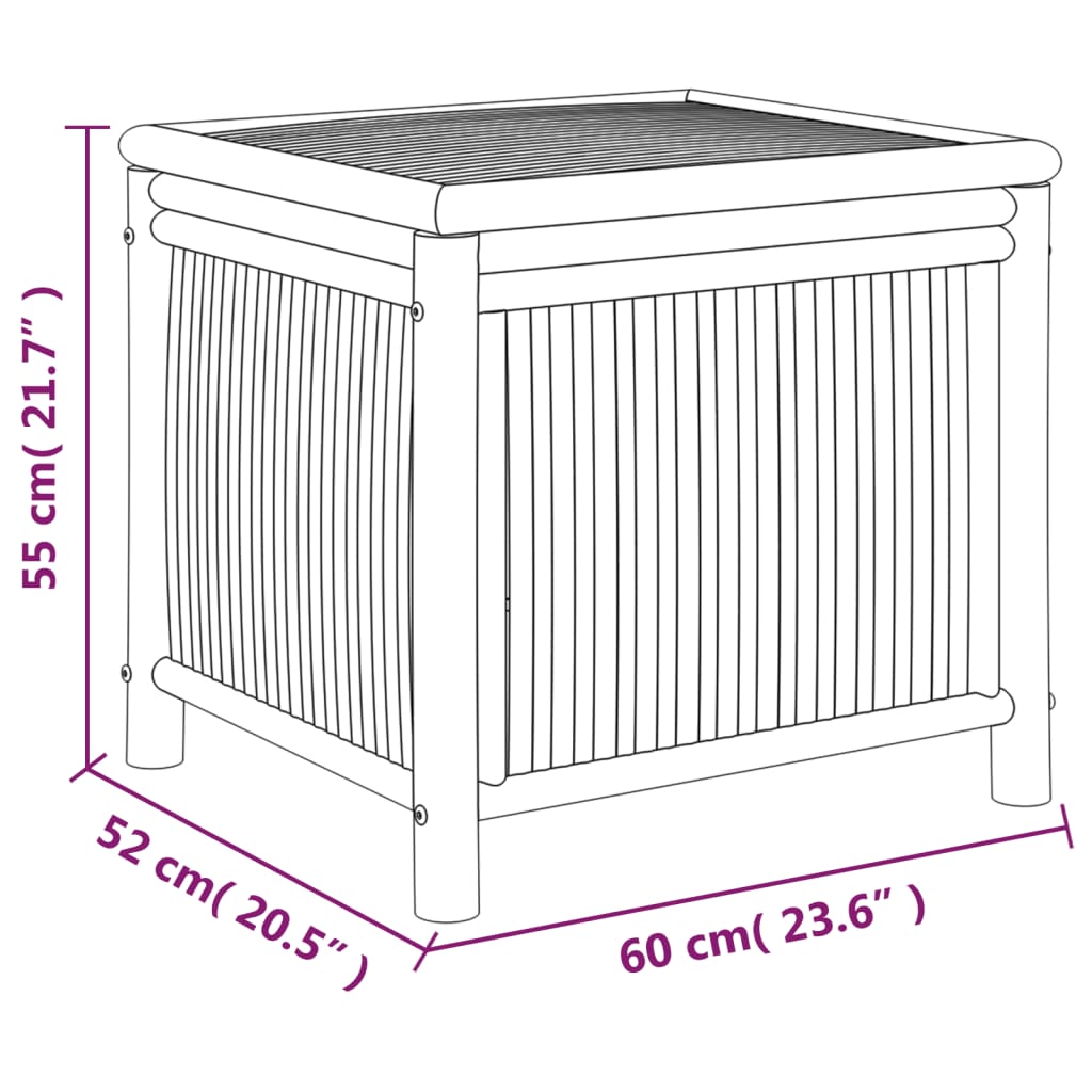 vidaXL Κουτί Αποθήκευσης Κήπου 60 x 52 x 55 εκ. από Μπαμπού