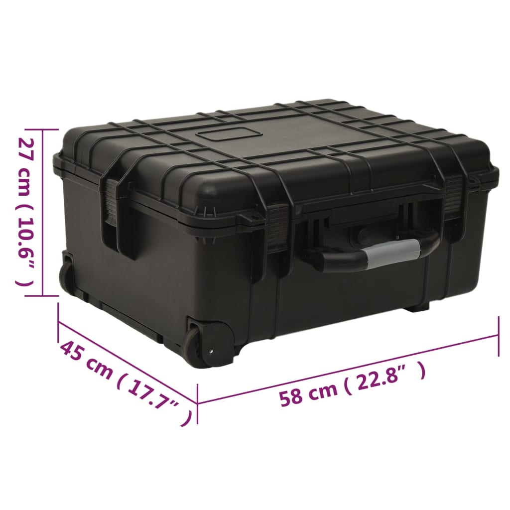 vidaXL Θήκη Πτήσης με Ρόδες Μαύρη 58 x 45 x 27 εκ. από Πολυπροπυλένιο