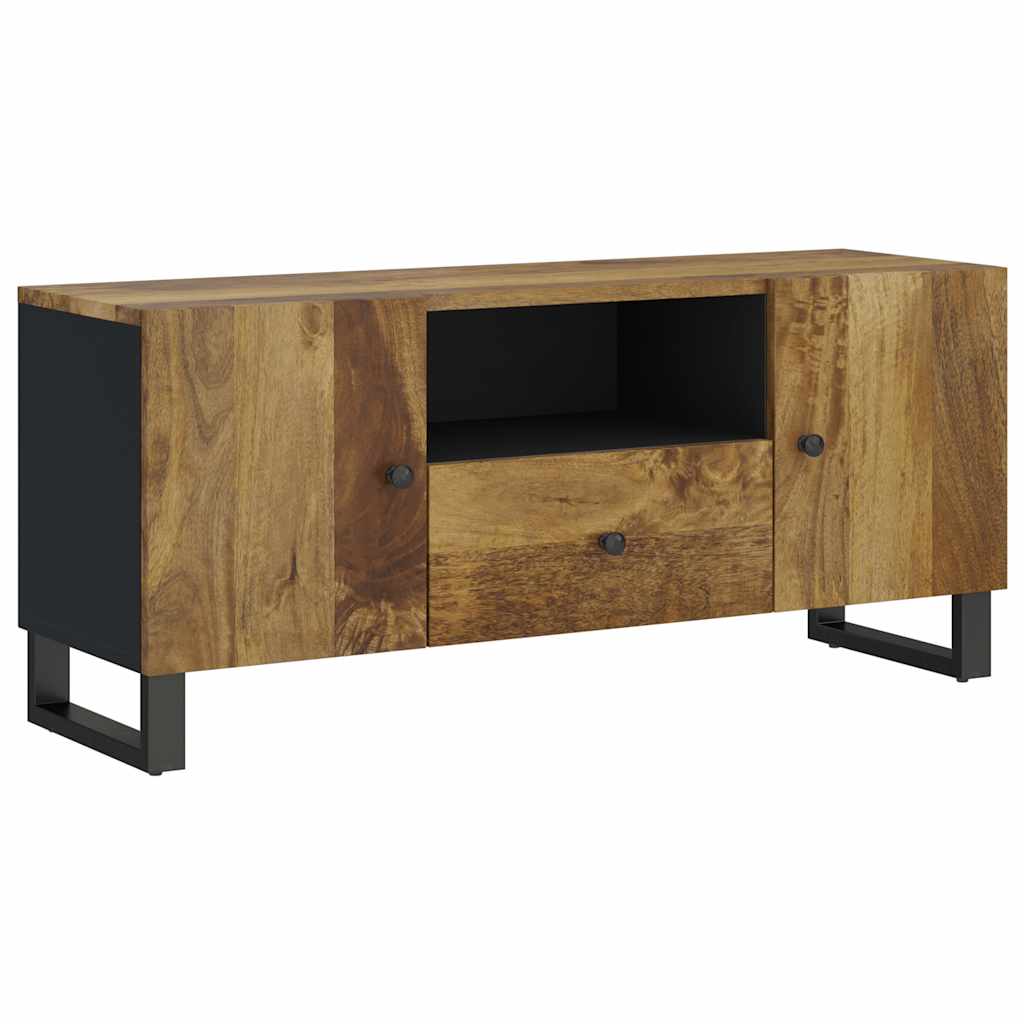 vidaXL Έπιπλο Τηλεόρασης 105x33,5x46 εκ Μασίφ Ξύλο Μάνγκο & Επεξ. Ξύλο