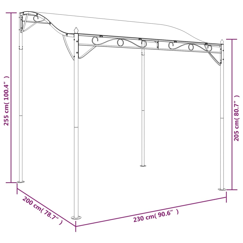 vidaXL Τέντα Ανθρακί 2 x 2,3 μ. 180 γρ./μ² από Ύφασμα και Ατσάλι