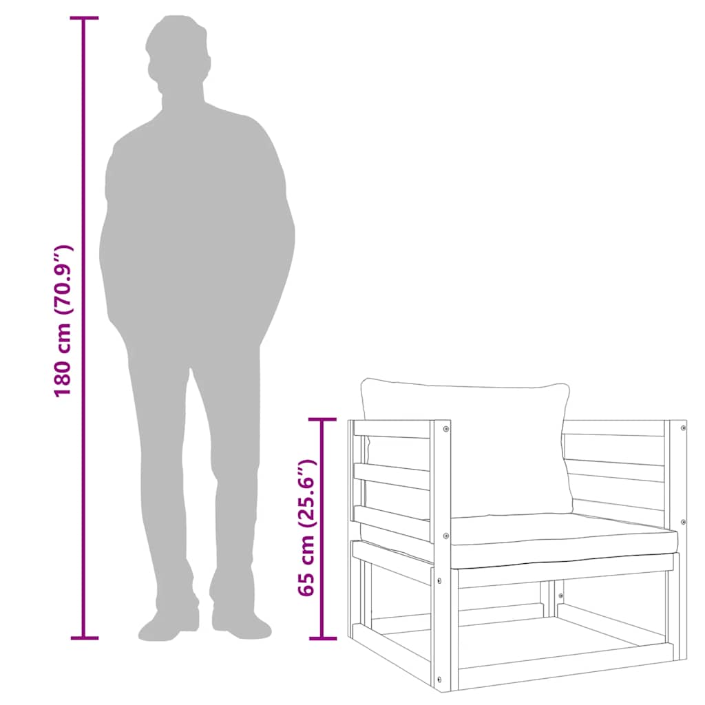 vidaXL Πολυθρόνα Κήπου Μασίφ Ξύλο Ακακίας με Αν. Γκρι Μαξιλάρια