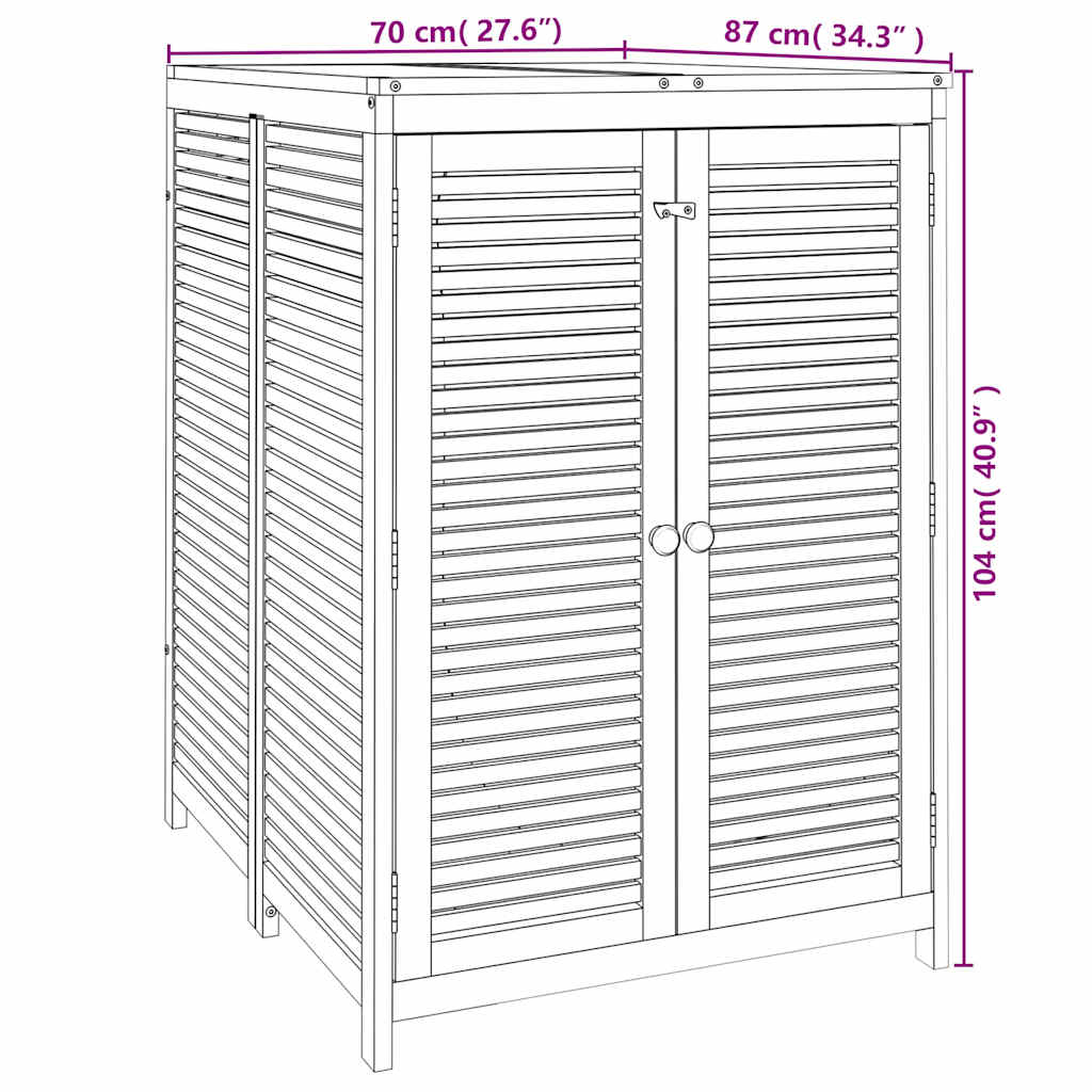 vidaXL Μπαούλο Αποθήκευσης Κήπου 70x87x104 εκ. από Μασίφ Ξύλο Ακακίας