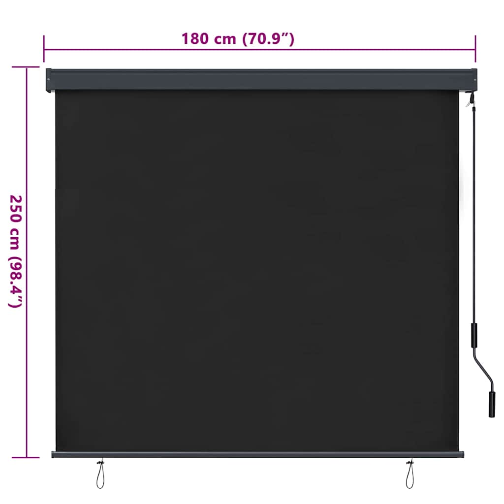 vidaXL Ρόλερ Ανθρακί 180 x 250 cm Ύφασμα και Αλουμίνιο