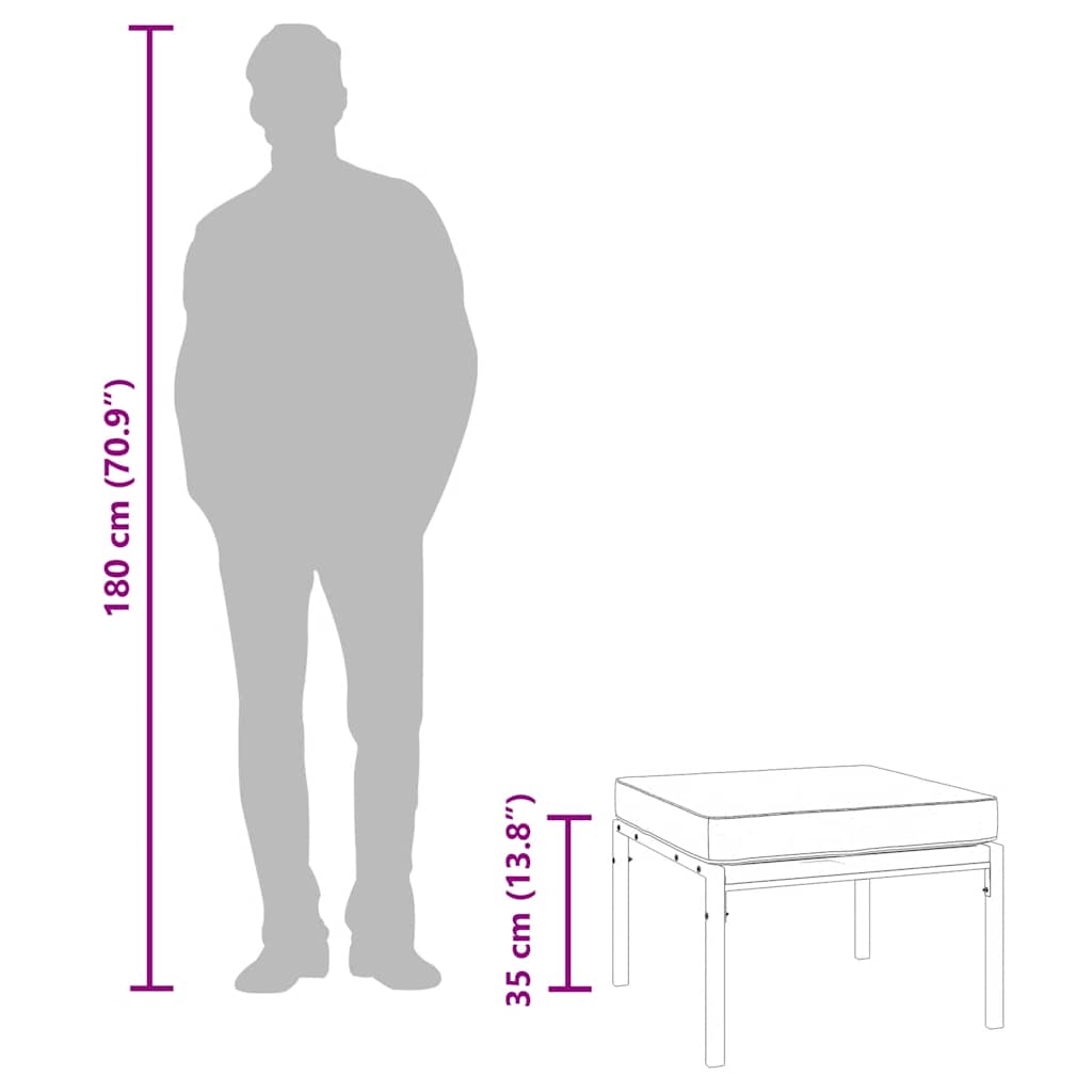 vidaXL Υποπόδια Κήπου 2 τεμ. 60x60x35 εκ Ατσάλι με Μαξιλάρια Χρ. Άμμου