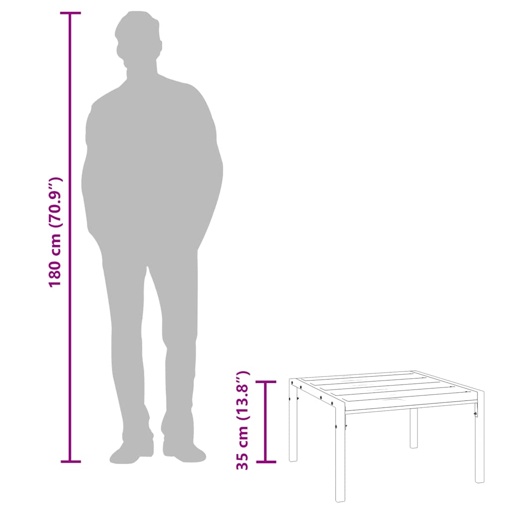 vidaXL Τραπεζάκι Κήπου Μαύρο 60 x 60 x 35 εκ. από Ατσάλι