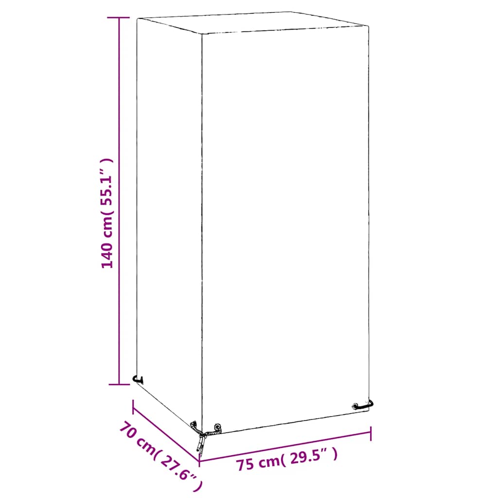 vidaXL Κάλυμμα Καρέκλας Κήπου με 8 Κρίκους 75x70x140 εκ. Πολυαιθυλένιο