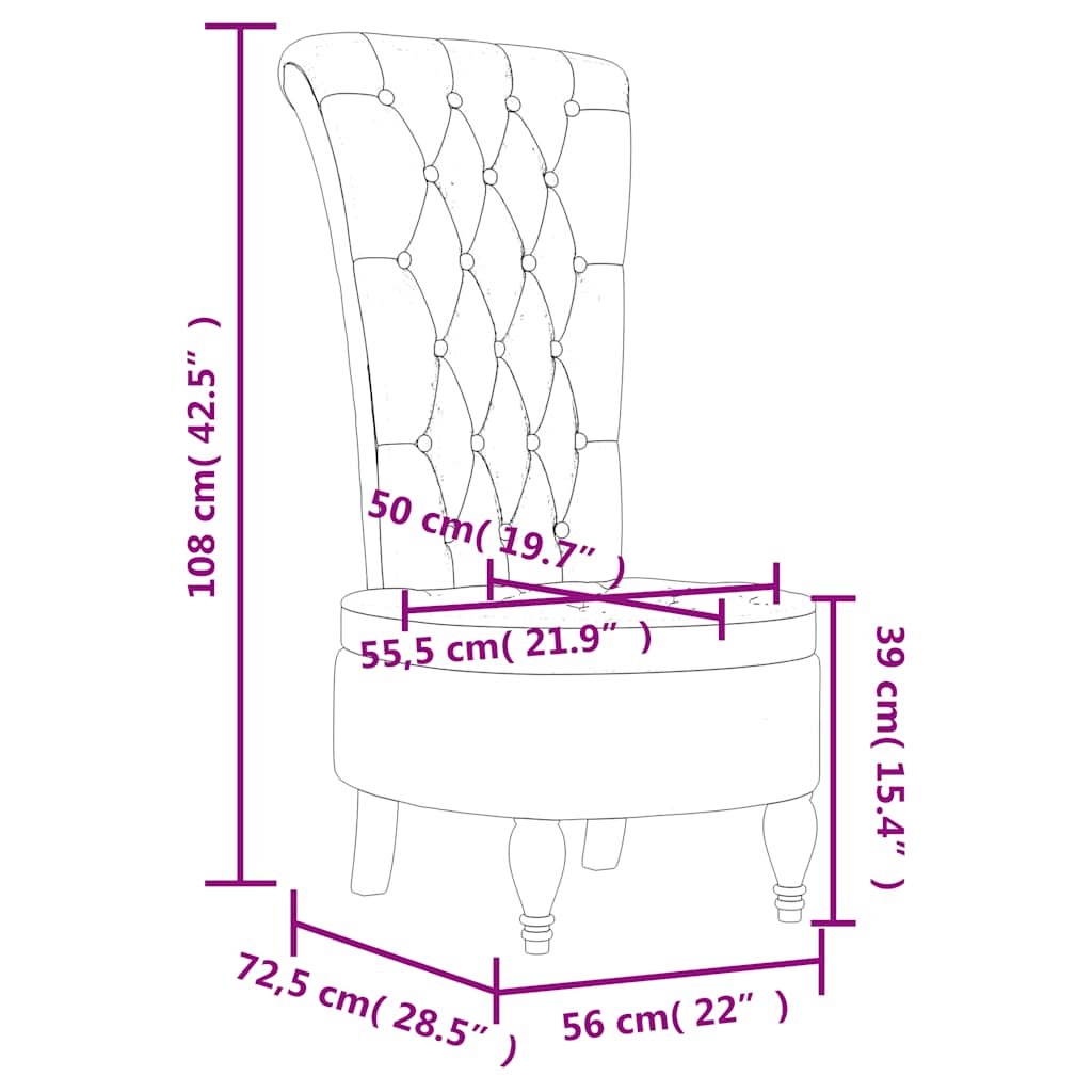vidaXL Πολυθρόνα με Ψηλή Πλάτη/Σχεδιασμ. με Κουμπιά Σκ.Πράσινο Βελούδο